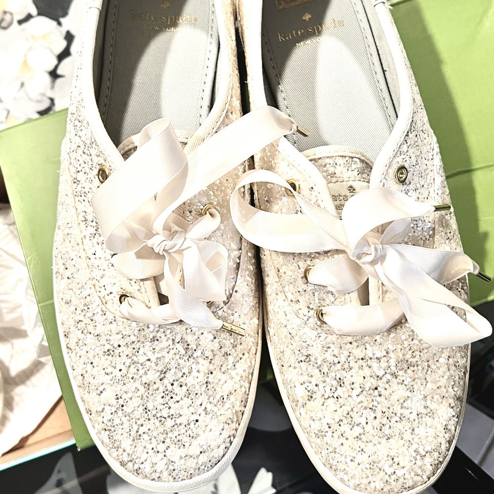 Cream Glitter Women's Keds x kate spade new york Champion Glitter